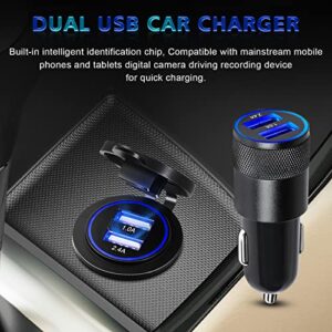 2 Pack Car Charger, 3.4a Fast Charge Dual Port USB Cargador Carro Lighter Adapter for iPhone 14 13 12 11 Pro Max X XR XS 8 Plus 6s, iPad, Samsung Galaxy S22 S21 S10 Plus S7 j7 S10e S9 Note 8, LG