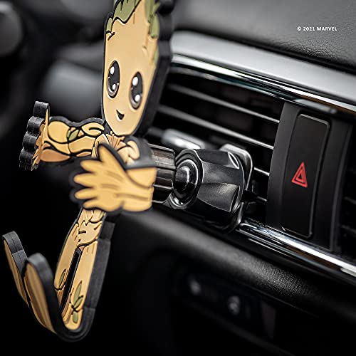 Hug Buddy Groot Marvel Air Vent Car Phone Holder, Adjustable, Universal Fit, Cell Phone Mount Compatible with iPhone, Samsung Galaxy, LG, Google, Nexus 5X, Moto, Black and Other Smartphones