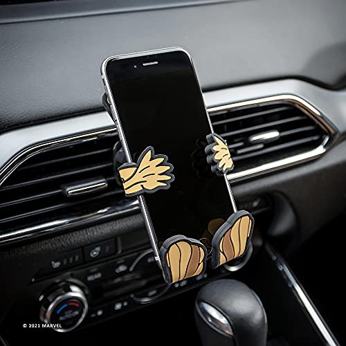 Hug Buddy Groot Marvel Air Vent Car Phone Holder, Adjustable, Universal Fit, Cell Phone Mount Compatible with iPhone, Samsung Galaxy, LG, Google, Nexus 5X, Moto, Black and Other Smartphones