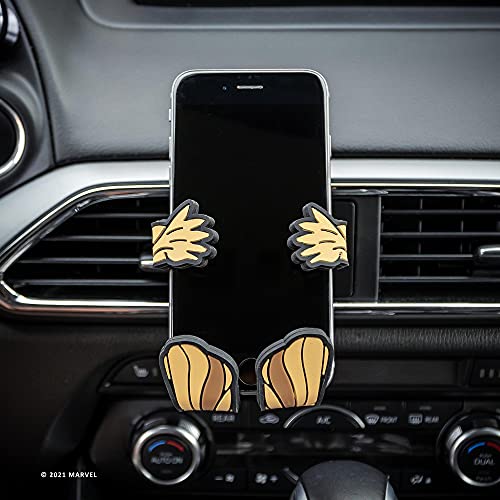 Hug Buddy Groot Marvel Air Vent Car Phone Holder, Adjustable, Universal Fit, Cell Phone Mount Compatible with iPhone, Samsung Galaxy, LG, Google, Nexus 5X, Moto, Black and Other Smartphones