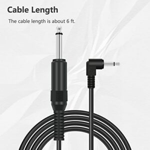 Bolvek 2 Pack 6ft 6.35mm 1/4" Mono Male to 3.5mm 1/8" TS Mono Male 90 Degree Right Angle Plug Adapter Audio Cable Cord