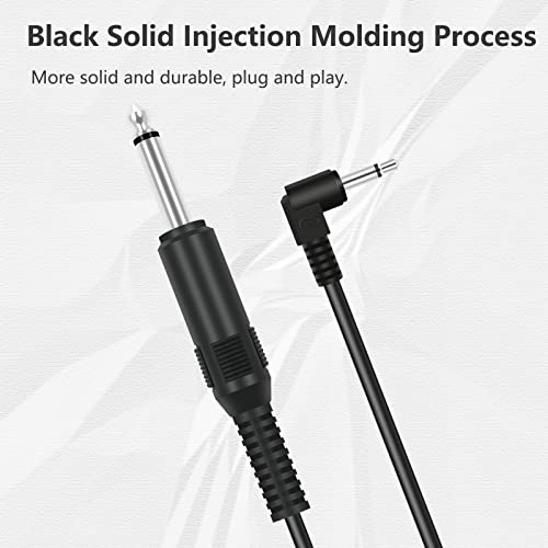 Bolvek 2 Pack 6ft 6.35mm 1/4" Mono Male to 3.5mm 1/8" TS Mono Male 90 Degree Right Angle Plug Adapter Audio Cable Cord