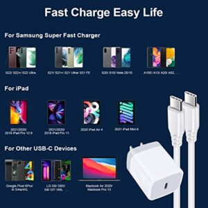 Super Fast Charger Samsung Type C for Samsung Galaxy A14 A13 5G A03S A53 A23 A54 A34 A33/S23 S22 Ultra/S21 FE/S20/A04S/Z Flip 4 3/Z Fold4,Pixel 7,USB C Wall Charger Charging Block 6FT USBC to C Cable