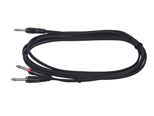 Monoprice 1/4-Inch TRS Male to Dual 1/4-Inch TS Male Insert Cable - 10 Feet - Black