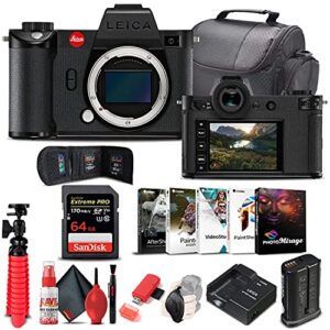 leica sl2-s mirrorless digital camera (body only) (10880) + 64gb memory card + corel photo software + card reader + case + deluxe cleaning set + flex tripod + memory wallet + hand strap