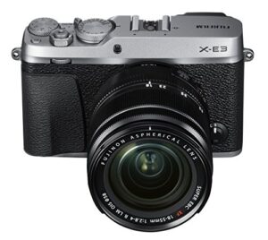 fujifilm x-e3 mirrorless digital camera w/xf18-55mm lens kit – silver