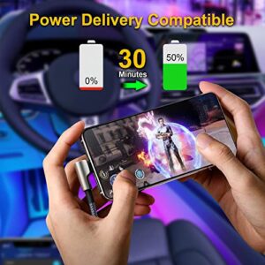 USB C Car Charger Fast Charging - LEXAA TECH 58W USB Car Charger Adapter Dual Port PD&QC 3.0 Compatible with iPhone 14 13 12 Pro Max X XR XS 8 Samsung Galaxy Note 20/10 S23/22/21 Google Pixel