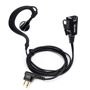 remtise single wire earhook earpiece with mic for motorola walkie talkies, headset and ptt compatible motorola 2 way radios bpr40/cp/cls/dtr/pr/rdu/rmu series (black)