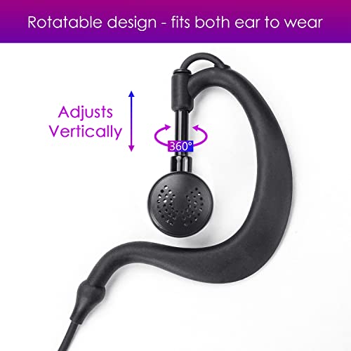 Remtise Single Wire Earhook Earpiece with Mic for Motorola Walkie Talkies, Headset and PTT Compatible Motorola 2 Way Radios BPR40/CP/CLS/DTR/PR/RDU/RMU Series (Black)