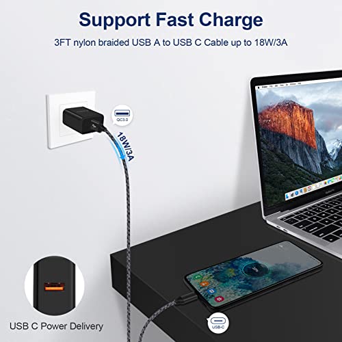 Android Fast Charger Samsung Phone Charger 3FT USB C Cable Cord for Samsung Galaxy S23 S23+ S22 Ultra Z Fold4 A53 S21 S10 S9 Z Flip4 A14 5G A13 A23 A33 A04 A73 A50, Google Pixel 7 Pro/7 6/6a, Moto