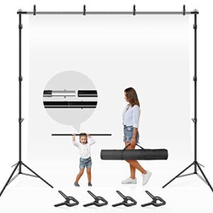 limostudio large heavy duty 10 x 9.6 ft. (w x h) backdrop stands, background support system, thicker pole diameter, wide leg radius for stable positioning, spring clamps for screens, agg3012