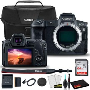 canon eos r mirrorless digital camera (body only) (3075c002) + eos bag + sandisk ultra 64gb card + clean and care kit (international model)