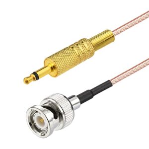 Eightwood BNC Male to 3.5mm 1/8” Mono TS Male Plug Stereo Adapter Coaxial Power Audio Cable 1.6 Feet