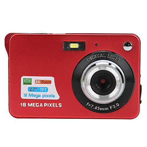 Digital Camera 8X Zoom Card Digital Camera 18 Mp 2.7in LCD Display Maximum Support 32gb Memory Card Built-in Microphone Selfie Camera for Boys and Girls(red) for 18 megapixel 8X Zoom