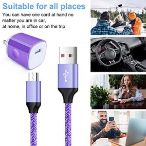 Single Port Charger Block, Charging Cable Android Fast Charge Android Charger Kit Compatible for Samsung Galaxy S7/S6 Edge Note 5/4/J7/Tab S2,LG K30/K20/V10,LG Stylo 2/3 Plus,Moto G5 E4 Droid Turbo 2