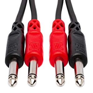 Hosa CPP-202 Dual 1/4" TS to Dual 1/4" TS Stereo Interconnect Cable, 2 Meters