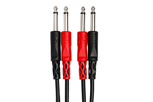 Hosa CPP-202 Dual 1/4" TS to Dual 1/4" TS Stereo Interconnect Cable, 2 Meters