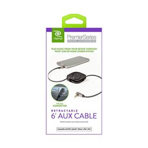 ReTrak ETPRAUX Premier Retractable 6-Feet Auxiliary Cable