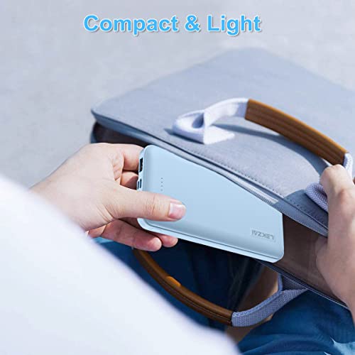 Lekzai USB-C Portable Phone Charger, Portable Charger with 3 Charging Outputs, 15,000mAh Slim Power Bank Fits for iPhone Samsung Tablet etc.