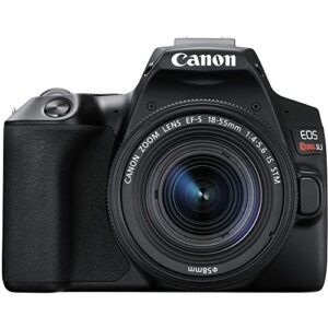 Canon EOS Rebel SL3 DSLR Camera with 18-55mm Lens (Black) (3453C002) + Canon EF 50mm Lens + 64GB Card + Color Filter Kit + Case + Filter Kit + Corel Photo Software + LPE17 Battery + More (Renewed)