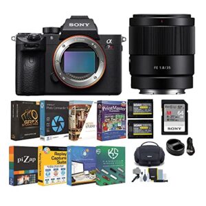 sony a7r iii a full-frame mirrorless interchangeable-lens camera with e 35mm f/1.8 large aperture prime lens and accessory bundle (6 items)