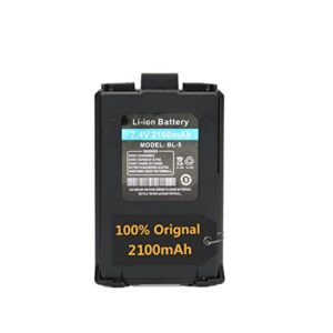baofeng orignal extended battery bl-5 2100mah high power battery replacement battery for two-way radio uv-5r bf-f8hp bf-f8rt bf-f8 bf-f8+ uv-5rx3 uv-5re uv-5rtp r3 mk2 mk3x mk5 plus etc