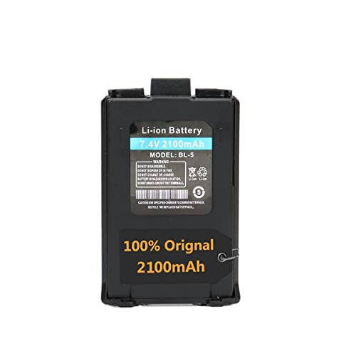 BAOFENG Orignal Extended Battery BL-5 2100mAh High Power Battery Replacement Battery for Two-Way Radio UV-5R BF-F8HP BF-F8RT BF-F8 BF-F8+ UV-5RX3 UV-5RE UV-5RTP R3 MK2 MK3X MK5 Plus Etc