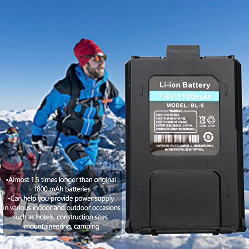 BAOFENG Orignal Extended Battery BL-5 2100mAh High Power Battery Replacement Battery for Two-Way Radio UV-5R BF-F8HP BF-F8RT BF-F8 BF-F8+ UV-5RX3 UV-5RE UV-5RTP R3 MK2 MK3X MK5 Plus Etc