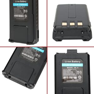 BAOFENG Orignal Extended Battery BL-5 2100mAh High Power Battery Replacement Battery for Two-Way Radio UV-5R BF-F8HP BF-F8RT BF-F8 BF-F8+ UV-5RX3 UV-5RE UV-5RTP R3 MK2 MK3X MK5 Plus Etc