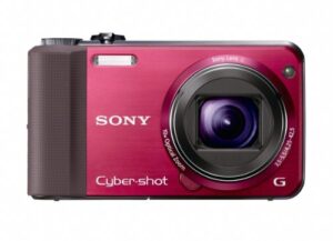 sony cyber-shot dsc-hx7v 16.2 mp exmor r cmos digital still camera with 10x wide-angle optical zoom g lens, 3d sweep panorama, and full 1080/60i hd video (red)