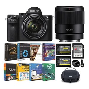 sony alpha a7ii mirrorless digital camera with 28-70mm f/3.5-5.6 oss and 35mm f/1.8 large aperture lens bundle (6 items)