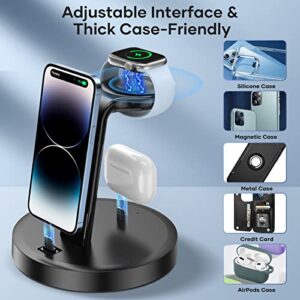 3 in 1 Charging Station, Charger Station for Apple Multiple Devices, Charging Dock Stand for iPhone 14 13 12 11 Pro X Max XS XR 8 7 Plus 6s 6, Apple Watch Series 8 Ultra 7 6 SE 5 4 3 2, AirPods