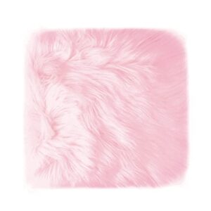 small product photo background & luxury photo props, 12 inches small square faux fur sheepskin cushion fluffy plush area rug, great for tabletop photography, jewelry, nail art, home decor (pink)