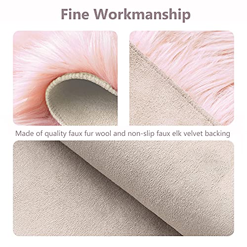 Small Product Photo Background & Luxury Photo Props, 12 Inches Small Square Faux Fur Sheepskin Cushion Fluffy Plush Area Rug, Great for Tabletop Photography, Jewelry, Nail Art, Home Decor (Pink)