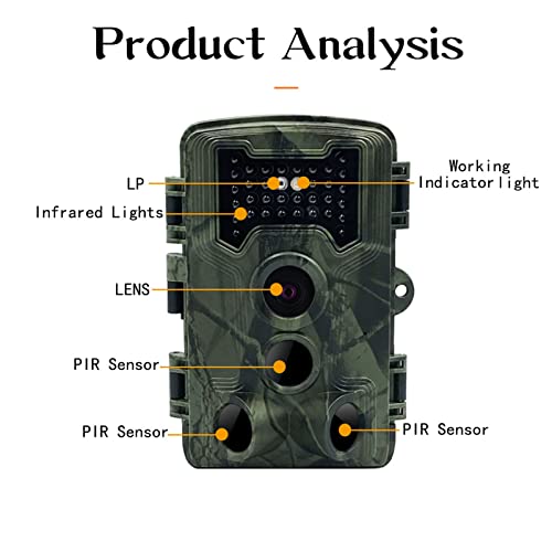 Shanrya 1080P Trail Camera Hunting Camera 2.4in 1.3MP CMOS for Travel