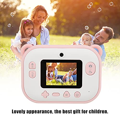 Shanrya Kids Video Digital Camera, Lovely Kids Digital Camera Dual Cameras Rechargeable for Birthday Gift for 3+