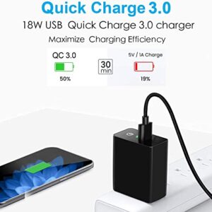 18W Fast Phone Charger for Moto G7 G8 Play Power,Z4 Z3,G Power,G Stylus,Edge Plus,G6/G6+,Z2 Z Force Droid Turbo,G7 Supra,Motorola One Action Hyper Zoom Vision,QC3.0 USB Wall Charger Adapter+6FTCable