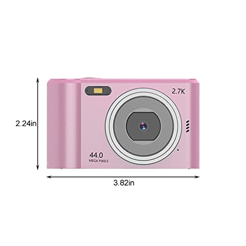 New 44 Million Student Digital Camera, 2.4 Inch High-definition Child Student Card Camera 16 Times Digital Zoom Electronic Anti-Shake Face Detection,Gifts for Students Teens Adults Girls Boys (Pink)