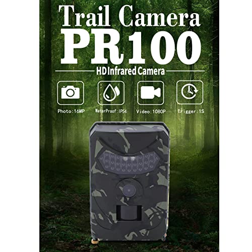 Trail Camera, 20MP Photo Resolution Infrared Motion Camera IP56 0.8S Photo Taking Time Long Service Life 1080P High Definition for House Monitoring