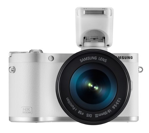 Samsung NX300M 20.3MP CMOS Smart WiFi & NFC Mirrorless Digital Camera with 18-55mm Lens and 3.3" AMOLED Touch Screen (White)