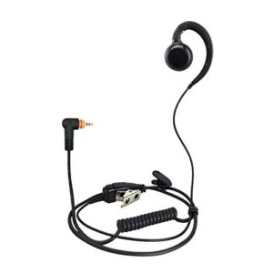 promax power 1-wire c-shape swivel earpiece headset with in-line mic & ptt button for motorola two-way radios sl300, sl3500e, sl4000, sl7550e, sl7580, sl8550e, sl1k