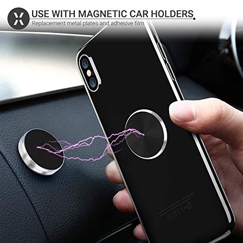 Olixar Phone Magnet Sticker, Phone Case Magnet - Put in Phone Case and Use with Car Phone Holder - Thin Magnets Stickers Mount Magnetic Plate - Black, Silver, Rose Gold & Gold - Universal - 4 Pack