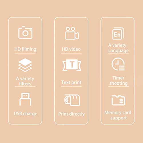 SHENGAO 2.4 Inch IPS Screen Video Digital Camera Birthday Gift Full HD Photo Digital Camera Kids Digital Camera with Print Paper