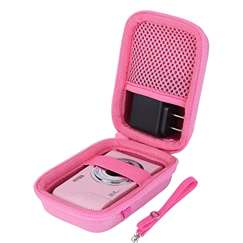 Aenllosi Hard Travel Carrying Case Compatible with Lecran FHD 1080P 36.0 Mega Pixels Vlogging Camera(Pink)