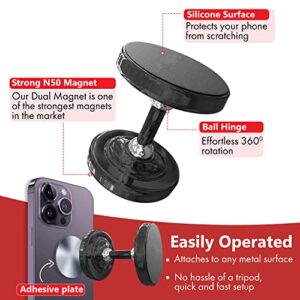 NorthCoastTrendy Gym Dual Magnetic Mount and Phone Holder. N50 Magnet- Top Magnetic Hold for Any Metal Surface. Videos and Pictures.