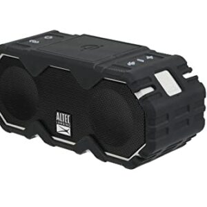 Altec Lansing Mini LifeJacket Jolt Bluetooth Speaker with Qi, Wireless, Waterproof, Portable, Speakers, Loud Volume, Strong Bass, Rich Stereo System, Microphone, 16 Hour Battery, 100 ft Range, Gray