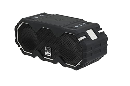 Altec Lansing Mini LifeJacket Jolt Bluetooth Speaker with Qi, Wireless, Waterproof, Portable, Speakers, Loud Volume, Strong Bass, Rich Stereo System, Microphone, 16 Hour Battery, 100 ft Range, Gray