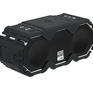 Altec Lansing Mini LifeJacket Jolt Bluetooth Speaker with Qi, Wireless, Waterproof, Portable, Speakers, Loud Volume, Strong Bass, Rich Stereo System, Microphone, 16 Hour Battery, 100 ft Range, Gray