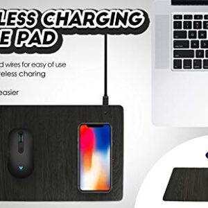 Fast Wireless Charger Mouse Pad Qi Certified Case-Friendly 10W Fast Wireless Charging Mouse Mat Compatible for iPhone 12,12Pro,11,11 Pro,XR,X,8,8 Plus,Samsung Galaxy S10/S9/S8,Note (7.5W/10) (Grey)