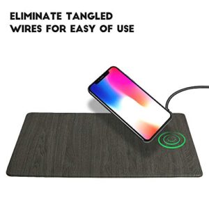 Fast Wireless Charger Mouse Pad Qi Certified Case-Friendly 10W Fast Wireless Charging Mouse Mat Compatible for iPhone 12,12Pro,11,11 Pro,XR,X,8,8 Plus,Samsung Galaxy S10/S9/S8,Note (7.5W/10) (Grey)